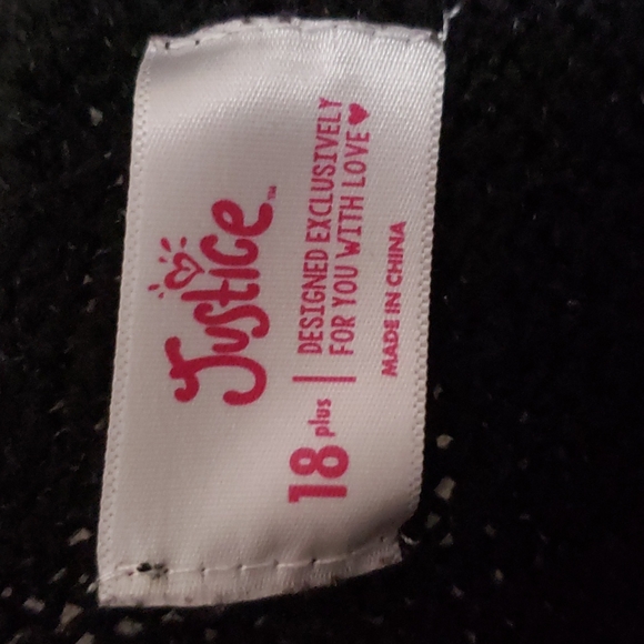 Justice 18 PLUS Unicorn Black Sweater w/ matching leggings - Picture 2 of 4